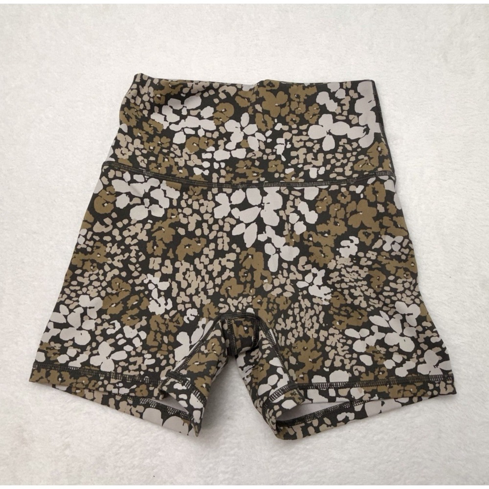 Aerie offline Brown Leopard Floral High Waisted Athletic Biker Shorts Small